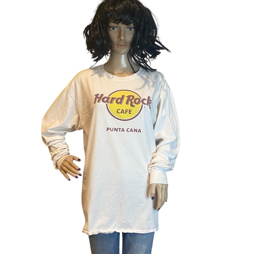 Unisex Hard Rock Cafe Punta Cana Souvenir Long Sleeved Tee Shirt T-Shirt Large